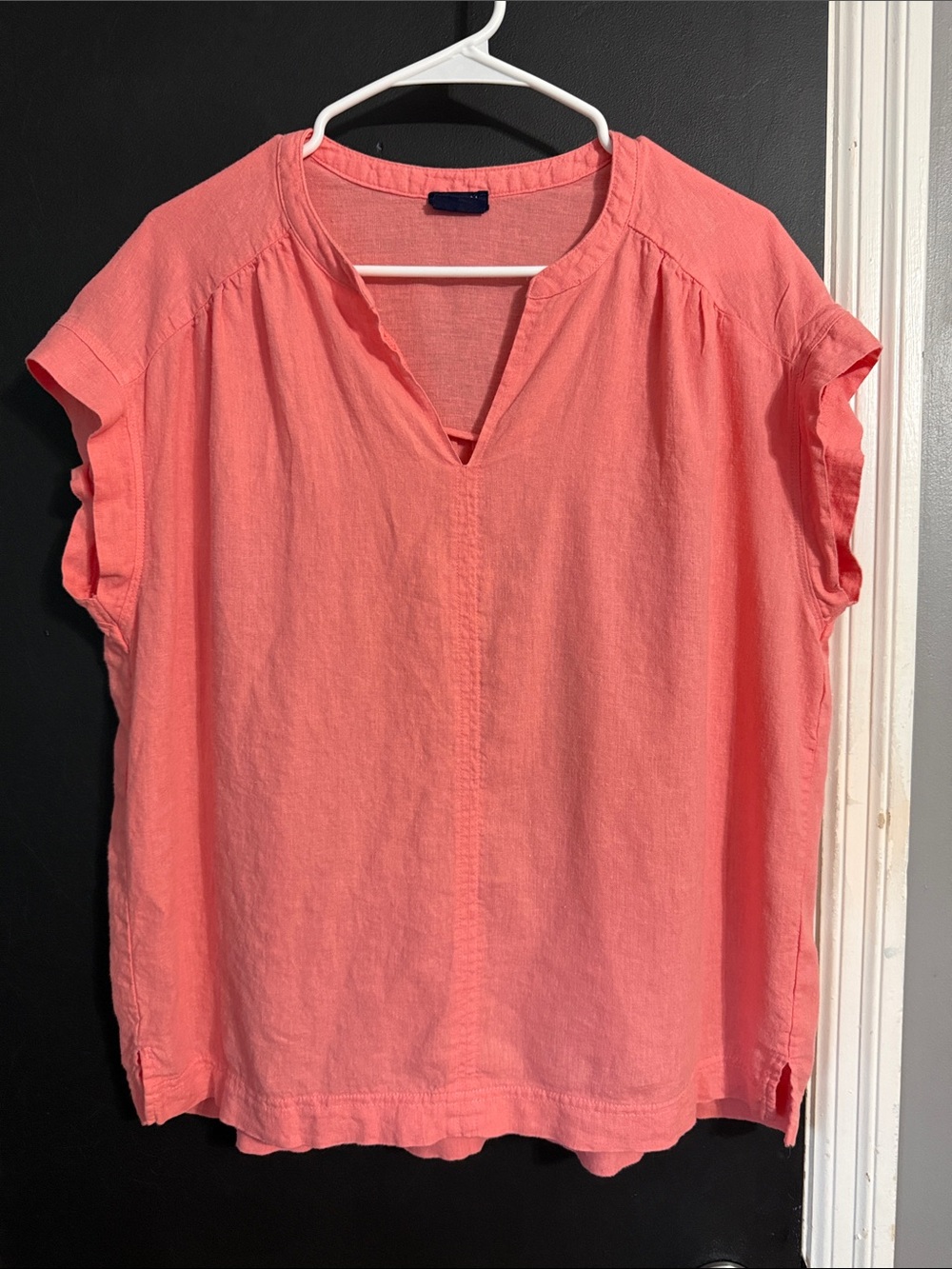 Splendid Linen Blend Short Sleeve Blouse Size: L